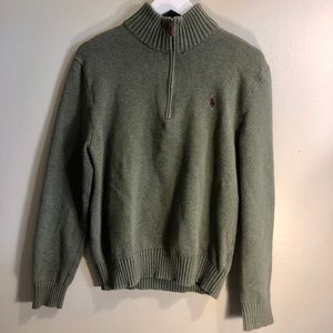 Ralph Lauren Polo 1/4 zip up olive green sweater